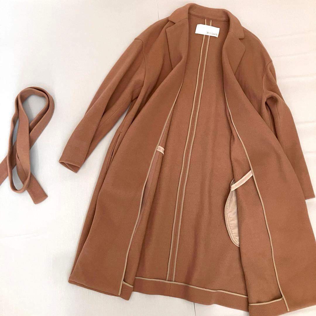 美品★ウィムガゼット リバーチェスターコート　ダブルフェイス　ロング丈　キャメル