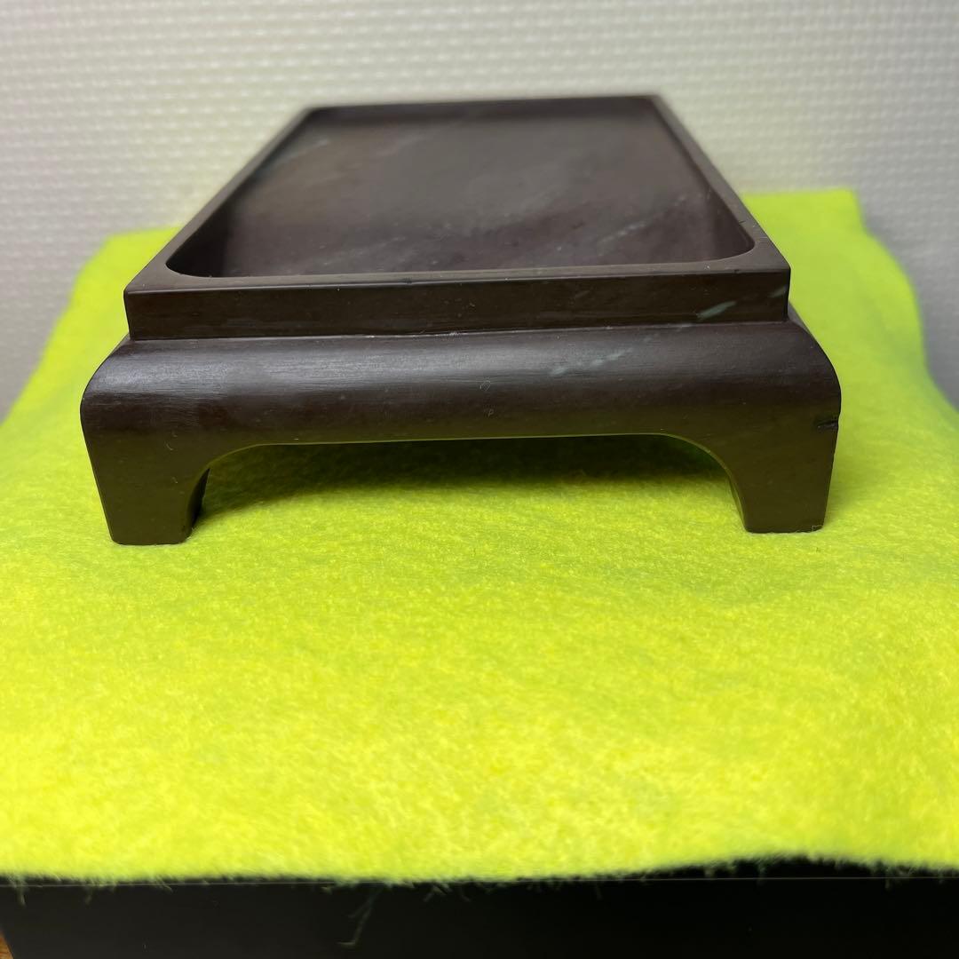 ⭕️赤間硯　紫金石模様　古硯　四つ脚　眞丁寧仕上げ　赤間関　赤盛堂作　精巧仕上げ