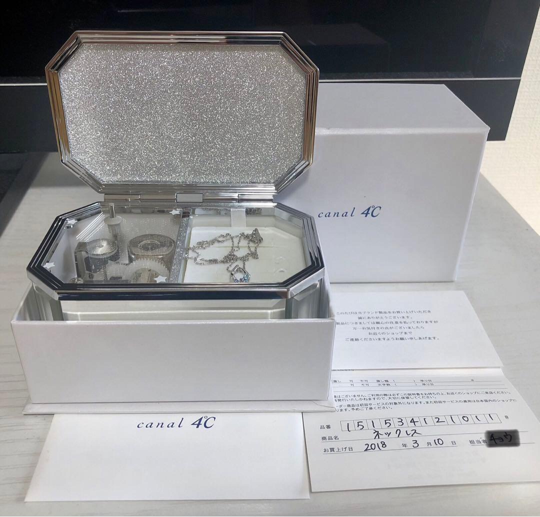 新品カナル】 4°C ネックレス/silver オルゴールケース 星に願いを
