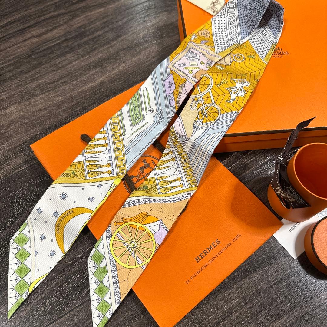 新品未使用 エルメス HERMES ツイリー （オブジェ・ドゥ・キュリオジテ）