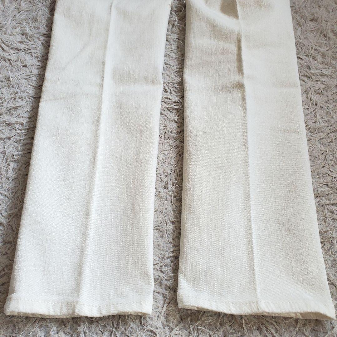 極美品 1piu1uguale3 ホワイトデニム ストレッチテーパードデニム 4