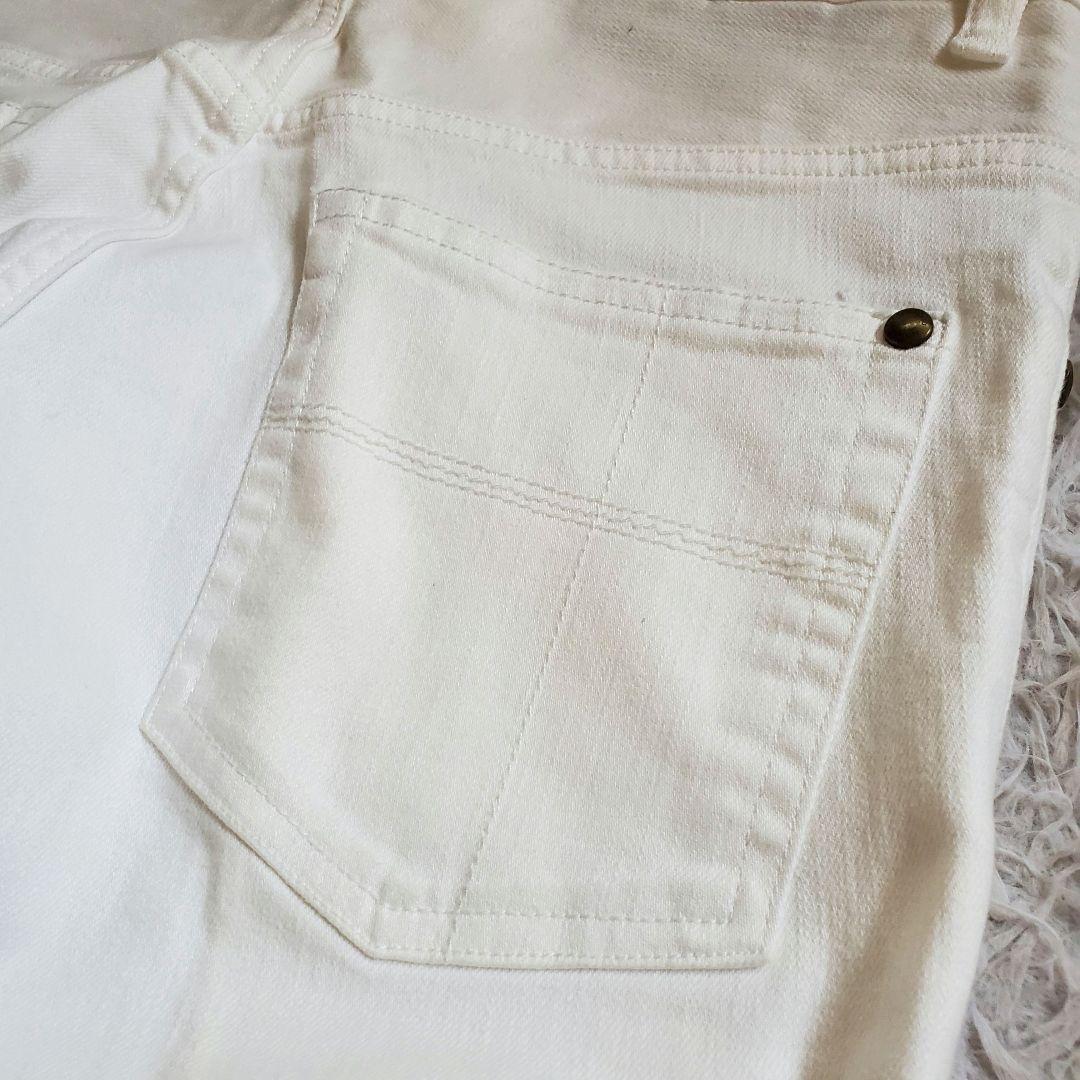 極美品 1piu1uguale3 ホワイトデニム ストレッチテーパードデニム 4