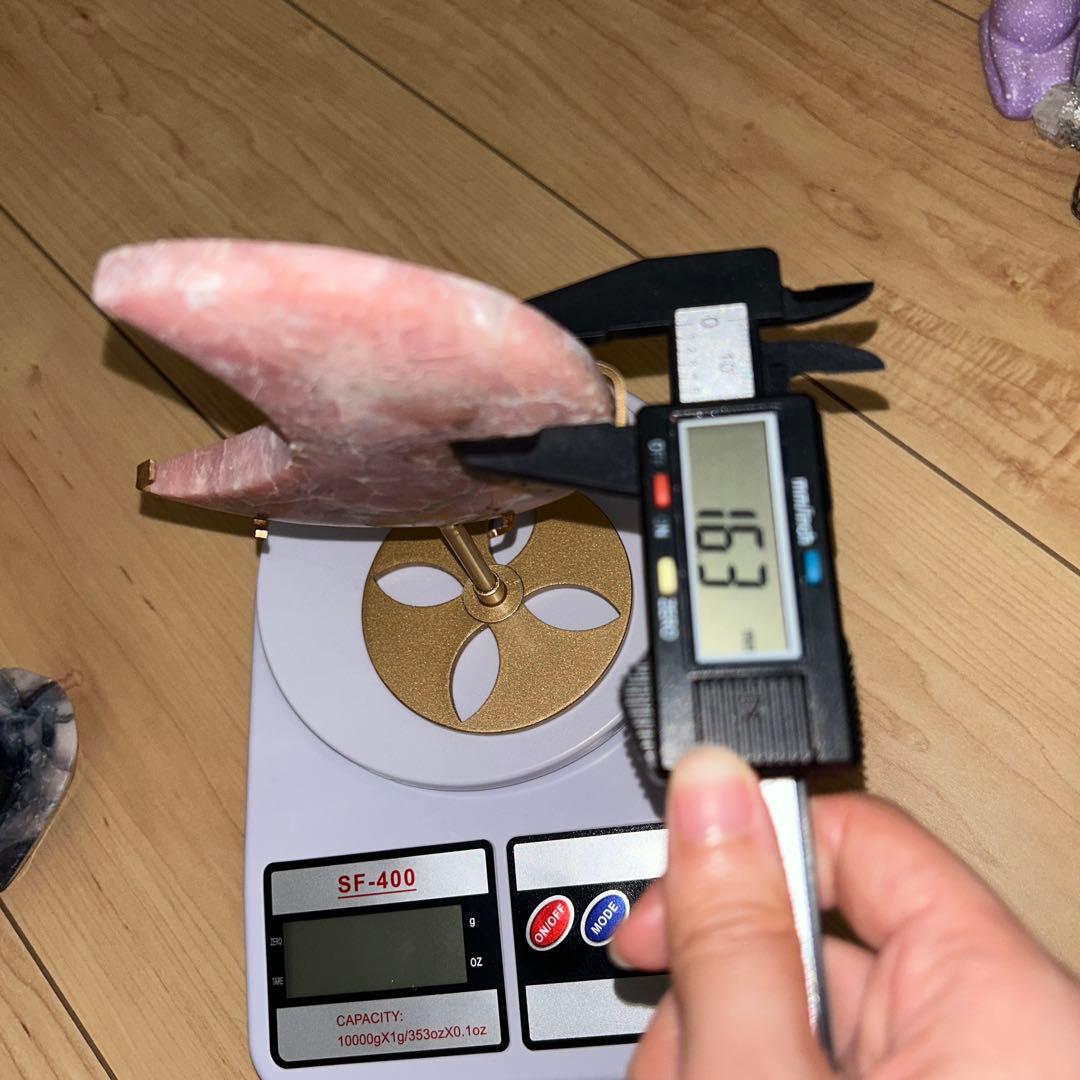 ピンクオパール bigサイズ 月 天然石 専用台座付き