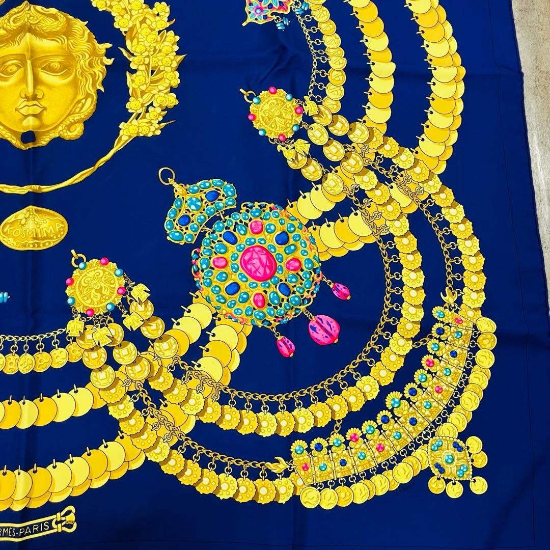 11s30 美品 エルメス HERMÈSスカーフ KOSMIMA シルク100%