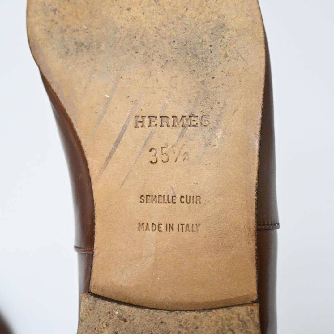 ■ 47987★年 HERMES エルメス フラットシューズ ブラウン