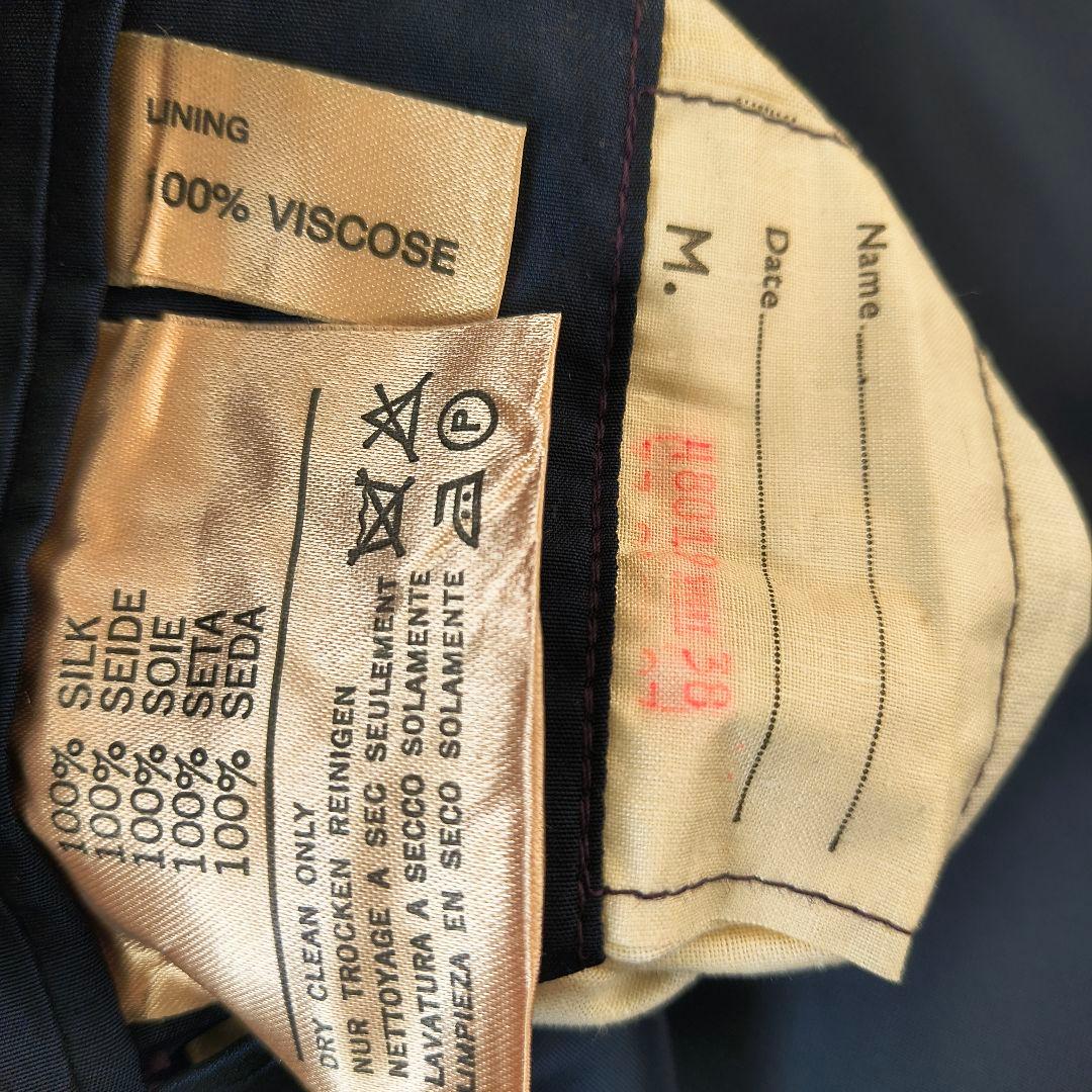 アクアスキュータム ネイビー ステンカラーコート M シルク 英国製