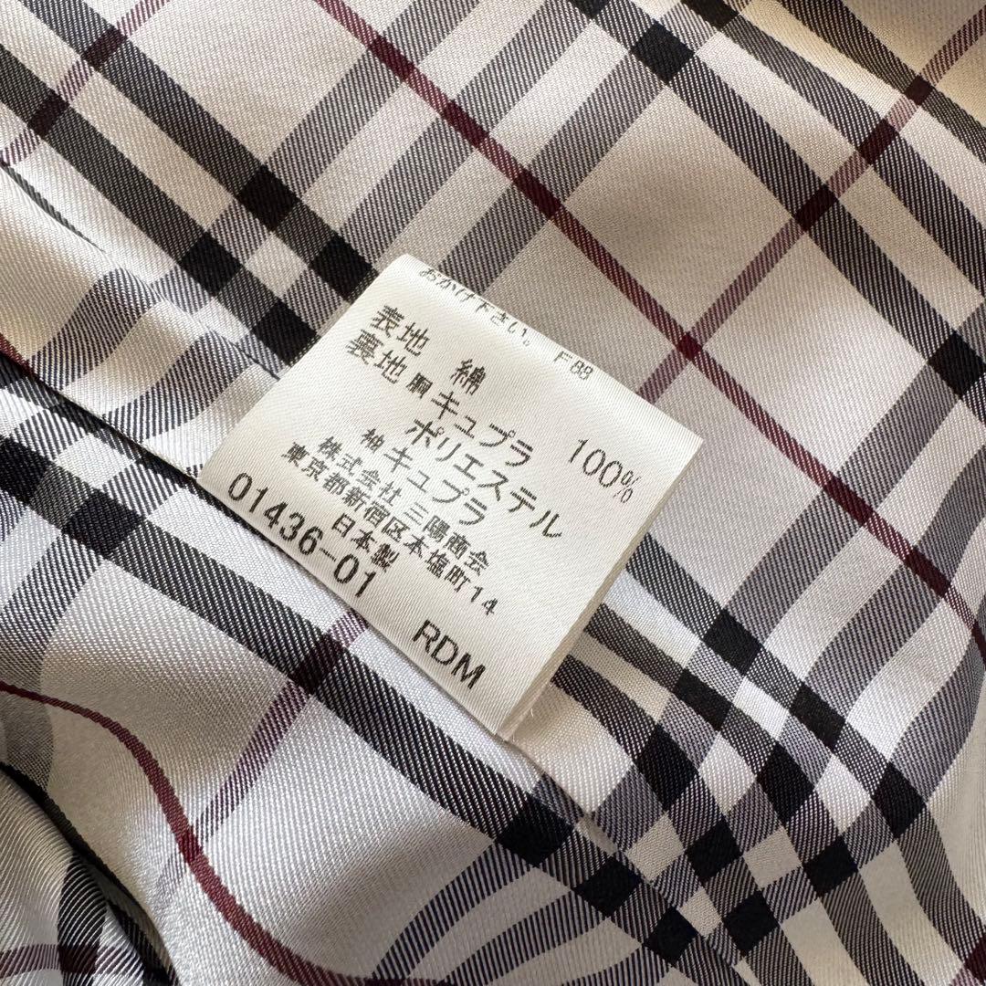 バーバリーブラックレーベル　ピーコート　千鳥格子　濃茶　ダブル　L　ベロア