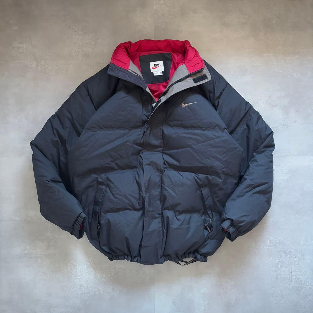 90s NIKE ナイキ ダウンジャケット ダウン 羽毛 黒 ブラック 肉厚