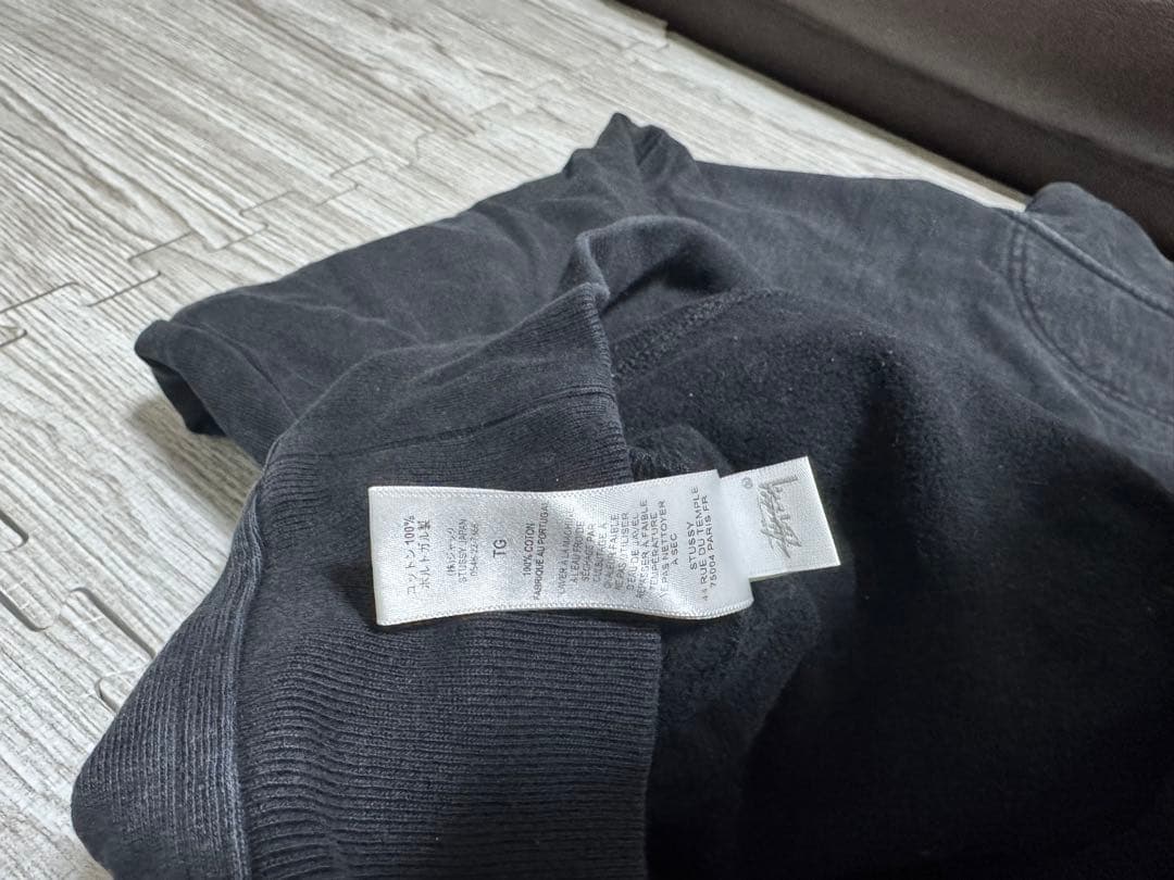 Stussy ブラック ハーフジップ スウェット XL