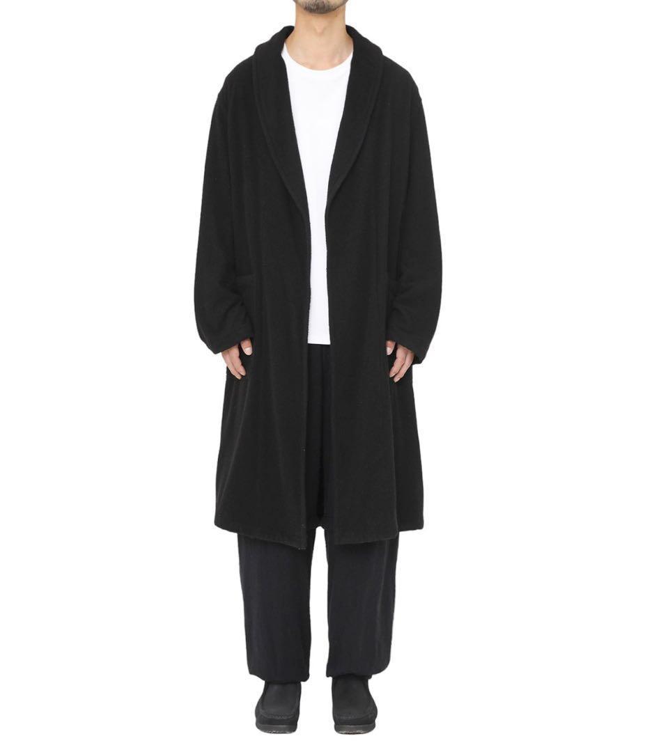 COMOLI コモリ 23ss シルクパイルローブコート ベルト ブラック L