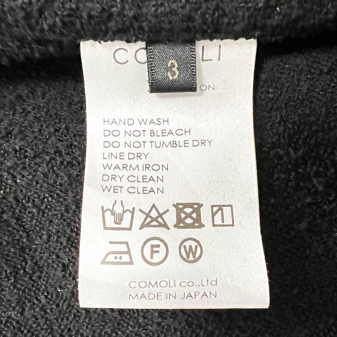 COMOLI コモリ 23ss シルクパイルローブコート ベルト ブラック L