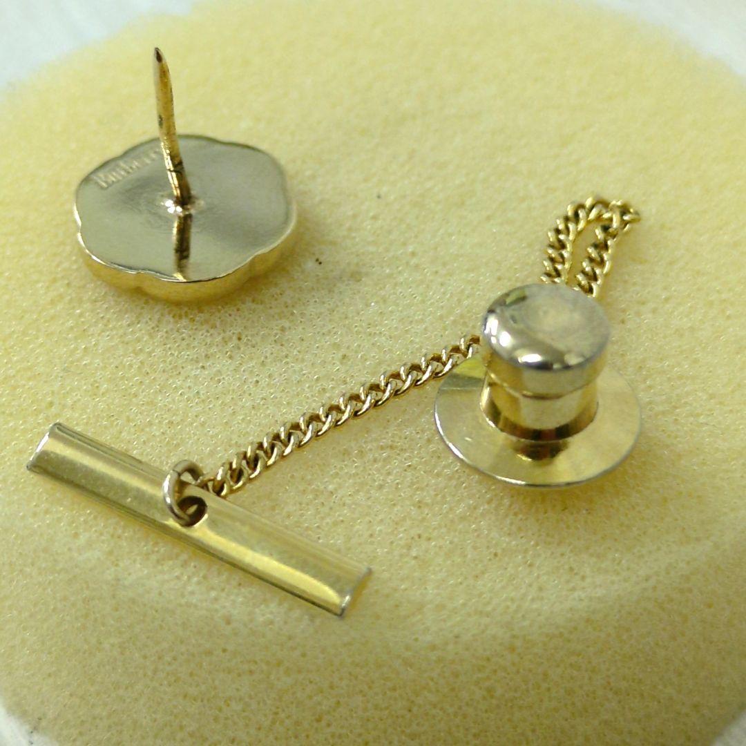 バーバリー 騎士 ネクタイピン カフリンクス セット ゴールドカラー