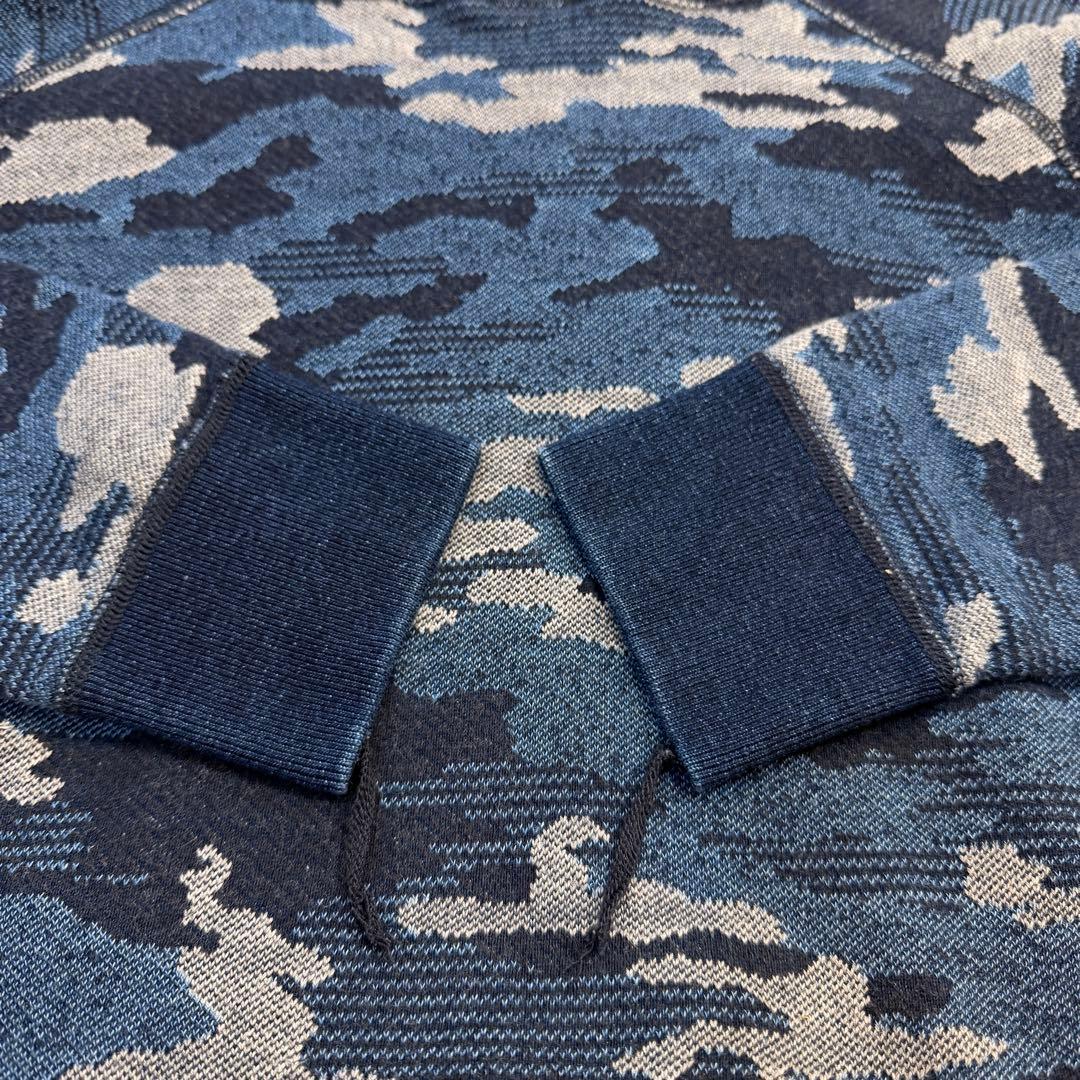 ピュアブルー ジャパン 迷彩 インディゴ スウェット パーカー 2