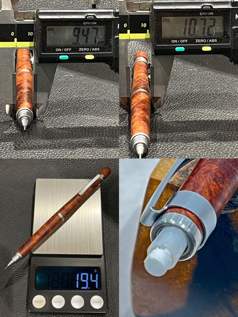 めい　S20 0.5mm 本花梨瘤　KATO201ボールペン本花梨瘤八角軸