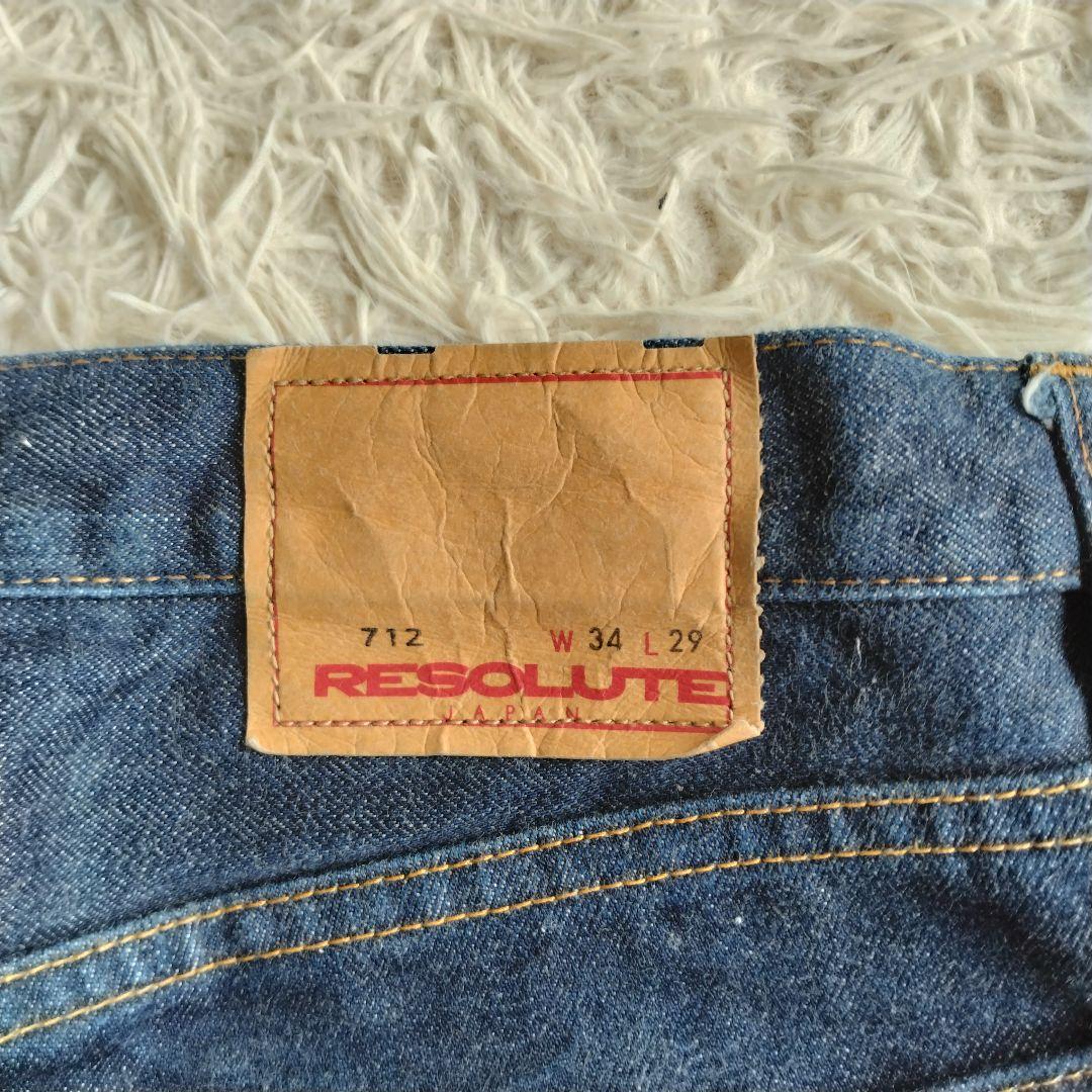 美品✨RESOLUTE　リゾルト　712　W34　デニム　大きいサイズ　濃紺