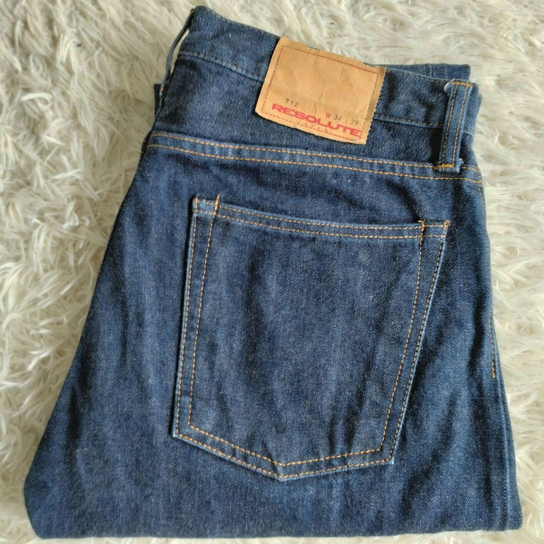 美品✨RESOLUTE　リゾルト　712　W34　デニム　大きいサイズ　濃紺