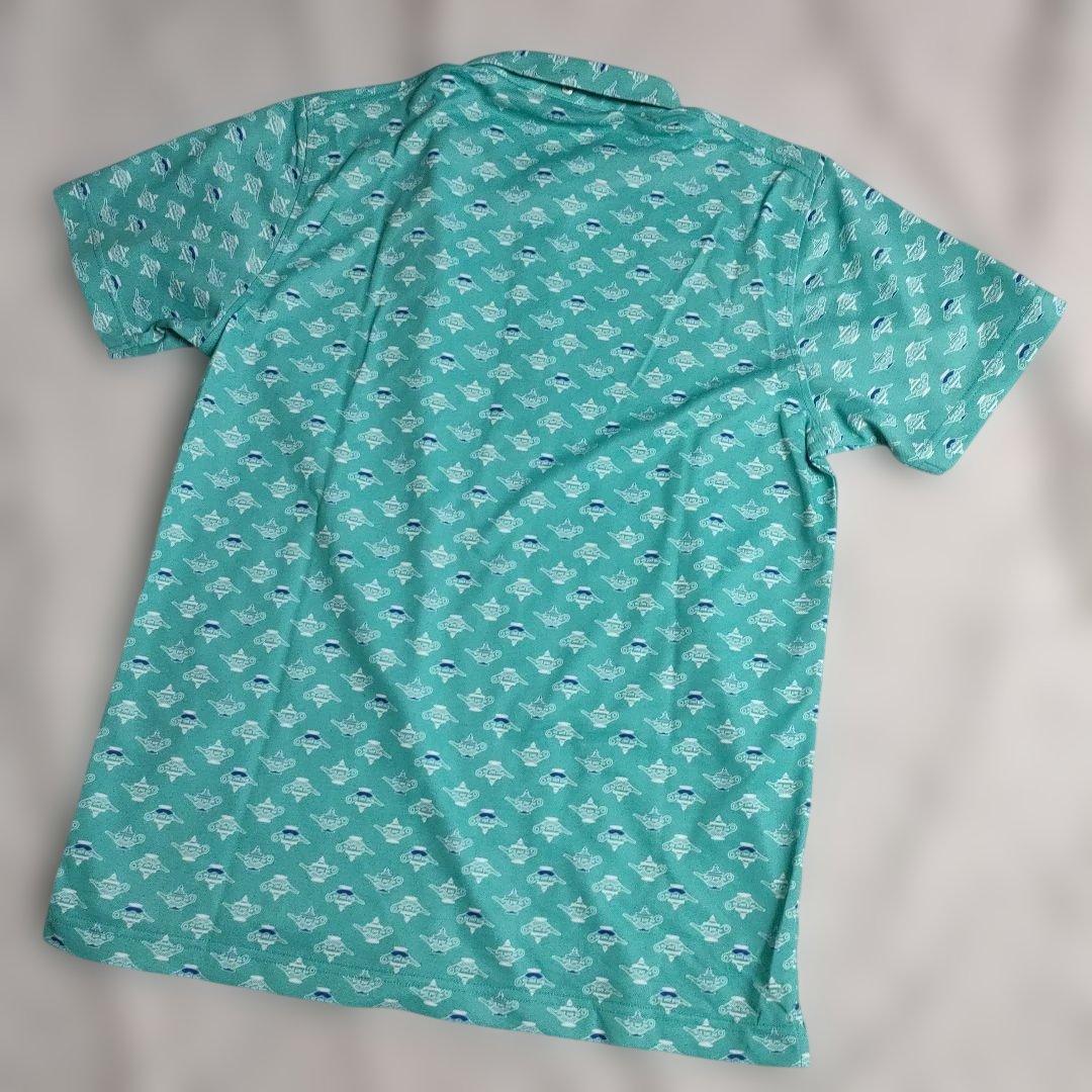 AND PER SE アンパスィ 半袖ポロシャツ ボタンダウン 総柄 グリーン系