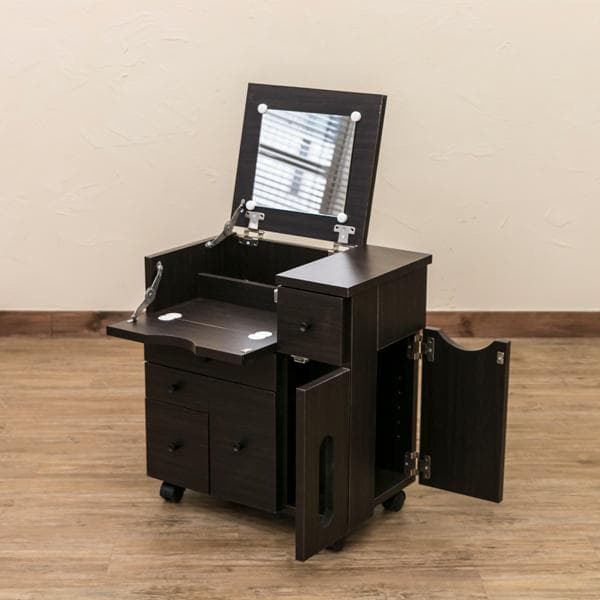 《新品・送料無料》コスメワゴン　横型　DBR/WH