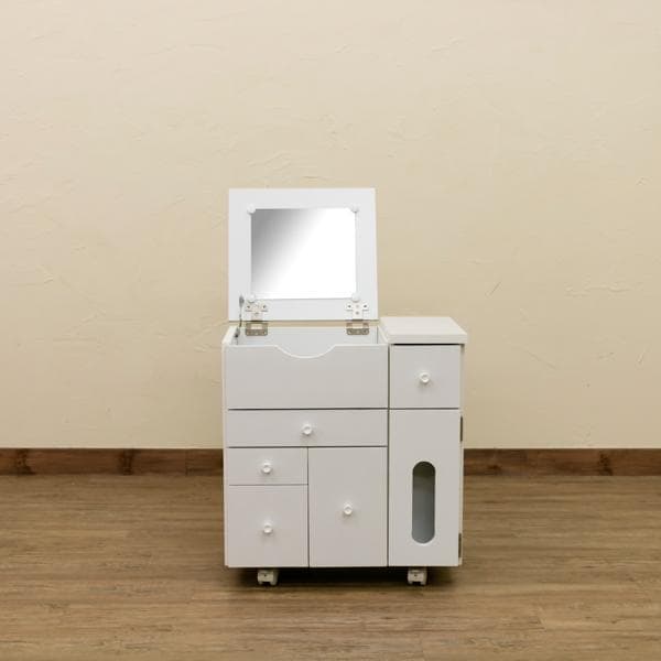 《新品・送料無料》コスメワゴン　横型　DBR/WH