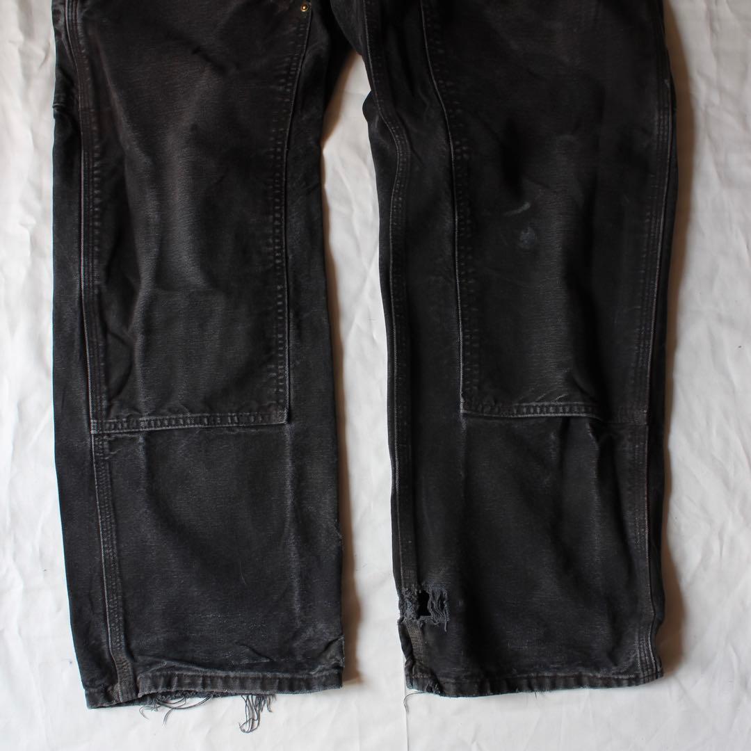 鬼雰囲気•神サイズ Carhartt ダブルニー ペインターパンツ BLK us