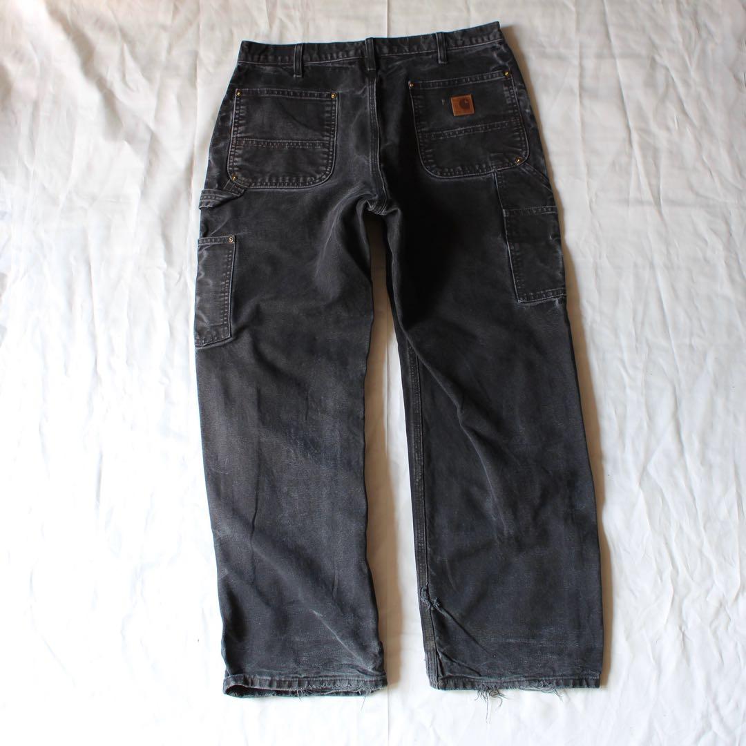 鬼雰囲気•神サイズ Carhartt ダブルニー ペインターパンツ BLK us