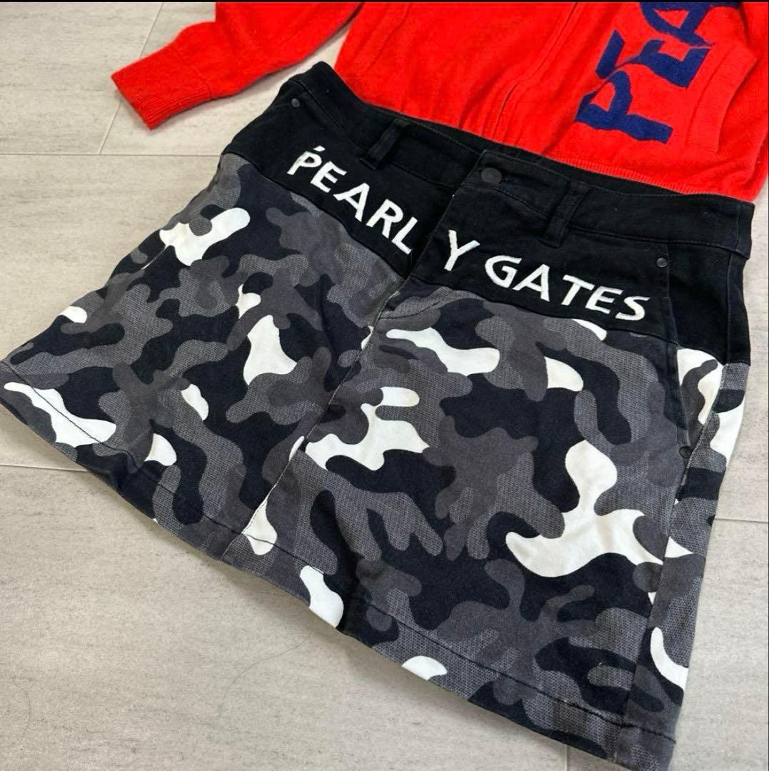PEARLY GATES⭐︎迷彩スカート＆カシミアカーディガンのセットアップ