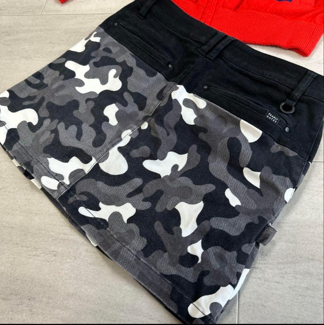 PEARLY GATES⭐︎迷彩スカート＆カシミアカーディガンのセットアップ