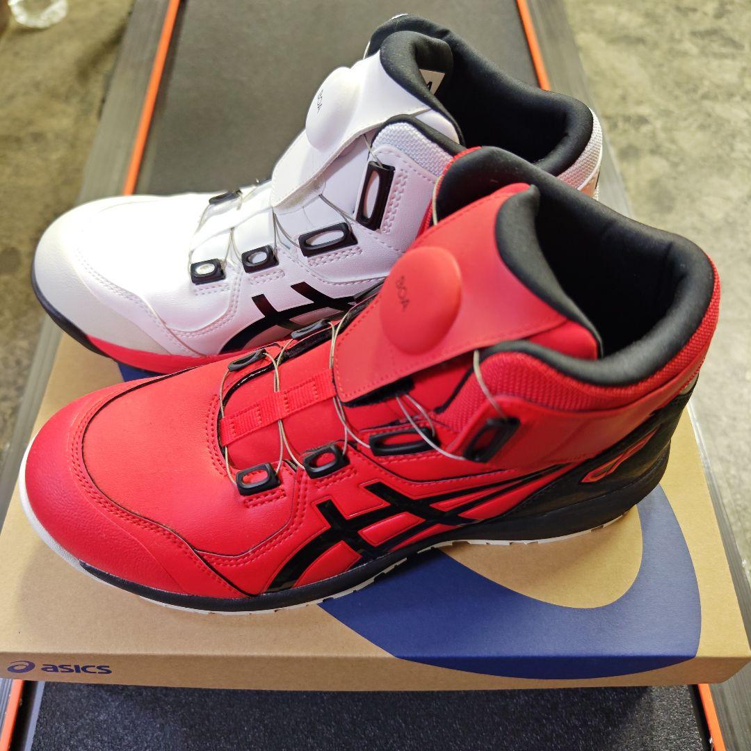 asics BOA 安全靴 白/赤　早いもの勝ち