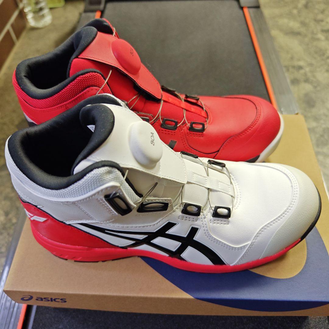 asics BOA 安全靴 白/赤　早いもの勝ち