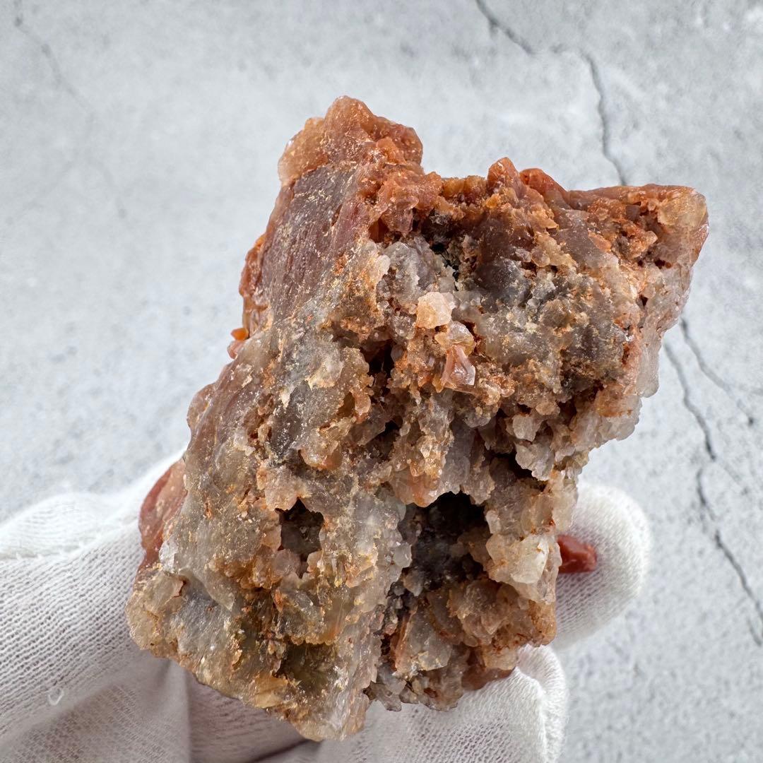 G-62マダガスカル産 赤水晶 クラスター 天然石 レッドクォーツ 希少原石