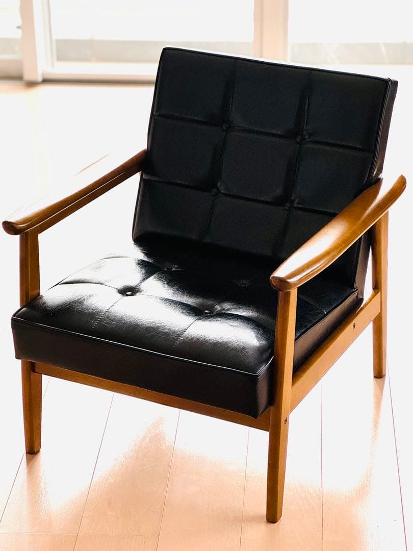 カリモク 60 チェア スタンダード シーター ブラック レザー ソファ