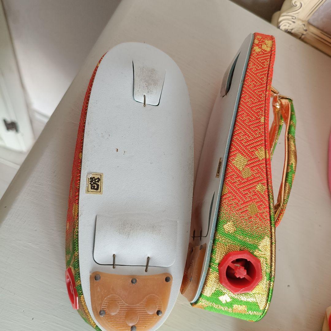 アンティークピンククリームオレンジの着物と作り帯フルセット☆2歳から3歳