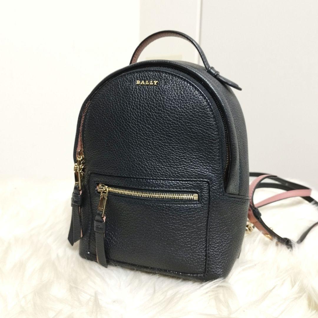 美品・現行 バリー 3way ショルダーバッグ リュック ロゴ レディース 黒