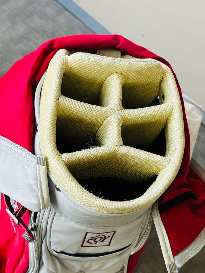 ゴルフキャディバッグzoy赤白