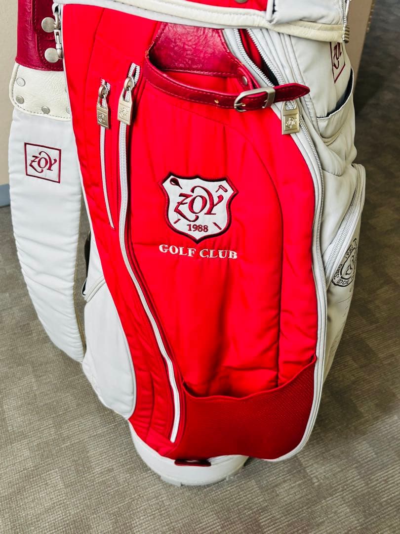 ゴルフキャディバッグzoy赤白