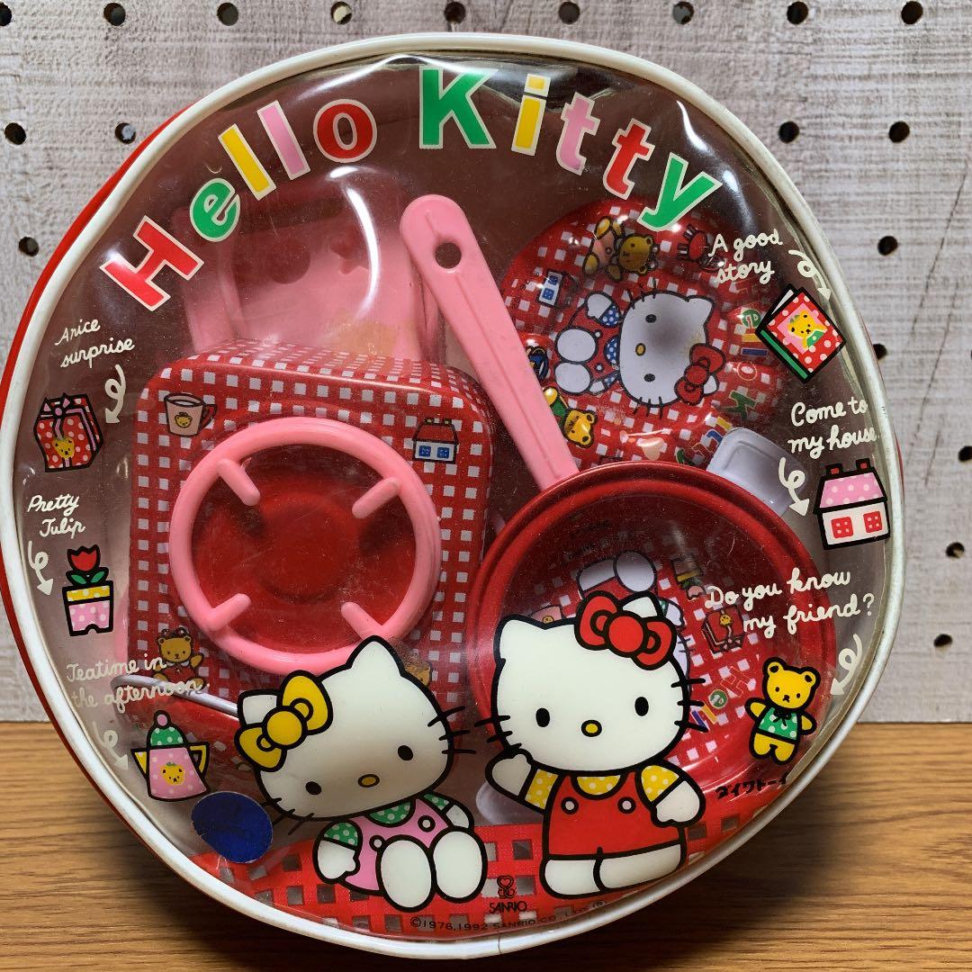 昭和レトロ 希少 サンリオ1976.1992 ハローキティブリキキッチンセット