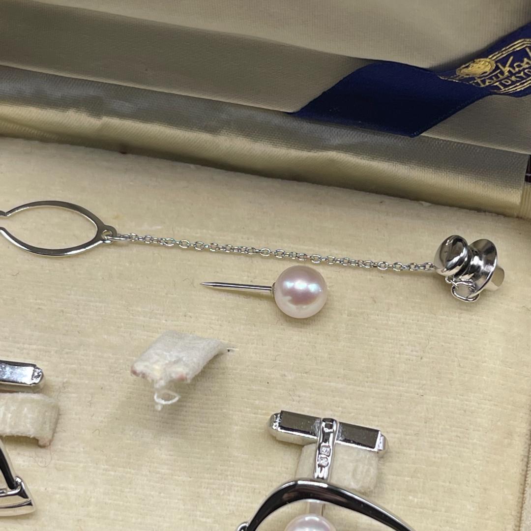 未使用 MIKIMOTO ミキモト カフス タイタック タイピン シルバー