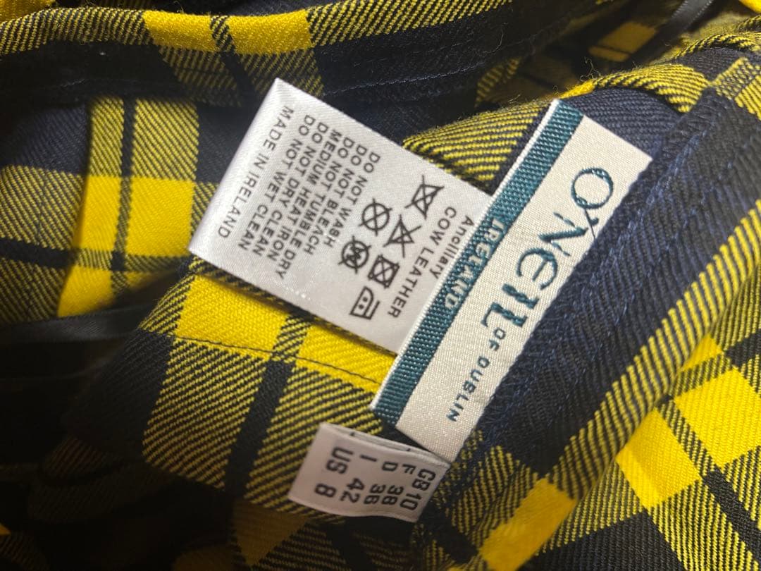 オニールオブダブリン　キルトスカート　イエロー　チェック