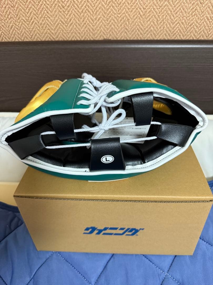 ウイニング winning ヘッドギア Lサイズ 緑／金