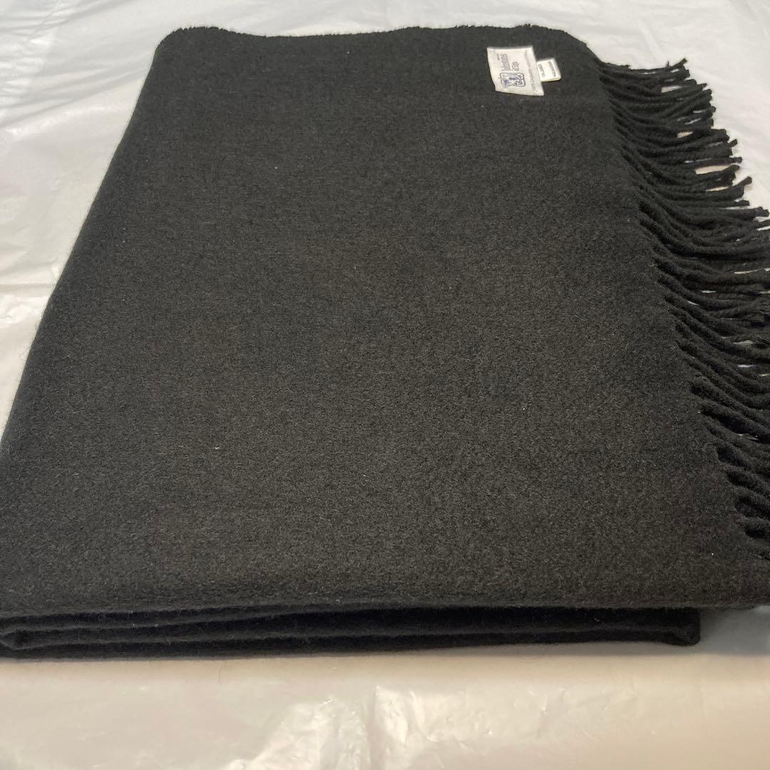 美品 ジョンストンズ カシミヤ100％ 大判ストール ブラック