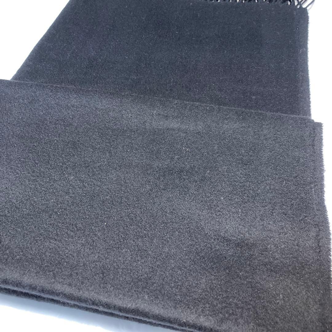 美品 ジョンストンズ カシミヤ100％ 大判ストール ブラック