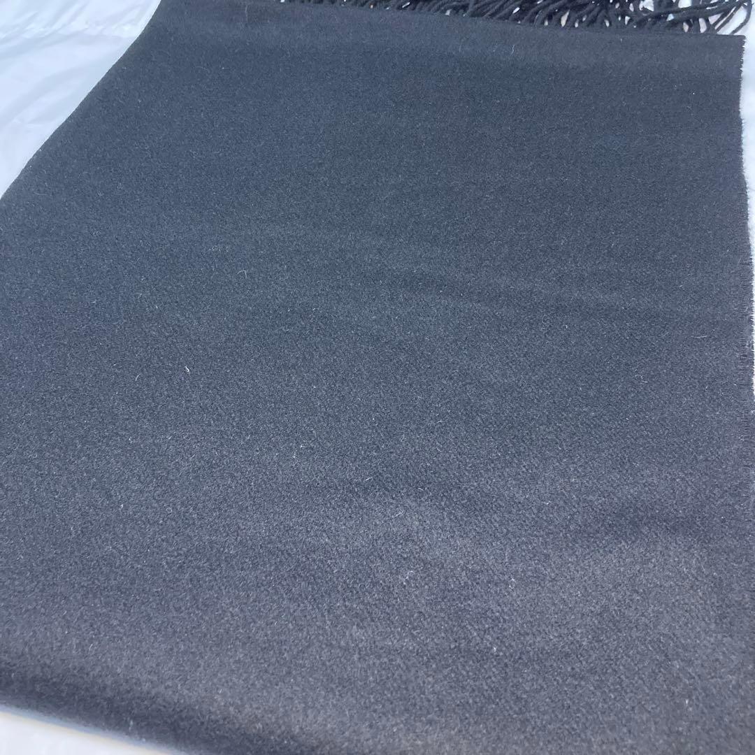 美品 ジョンストンズ カシミヤ100％ 大判ストール ブラック