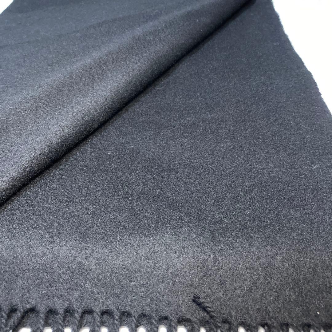 美品 ジョンストンズ カシミヤ100％ 大判ストール ブラック