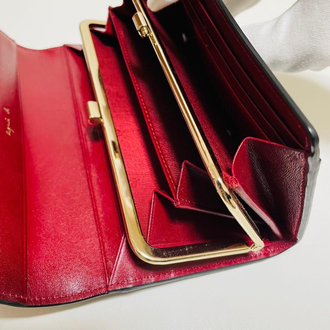 agnès b. エナメル ブラック長財布