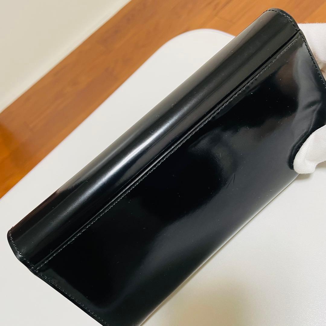 agnès b. エナメル ブラック長財布