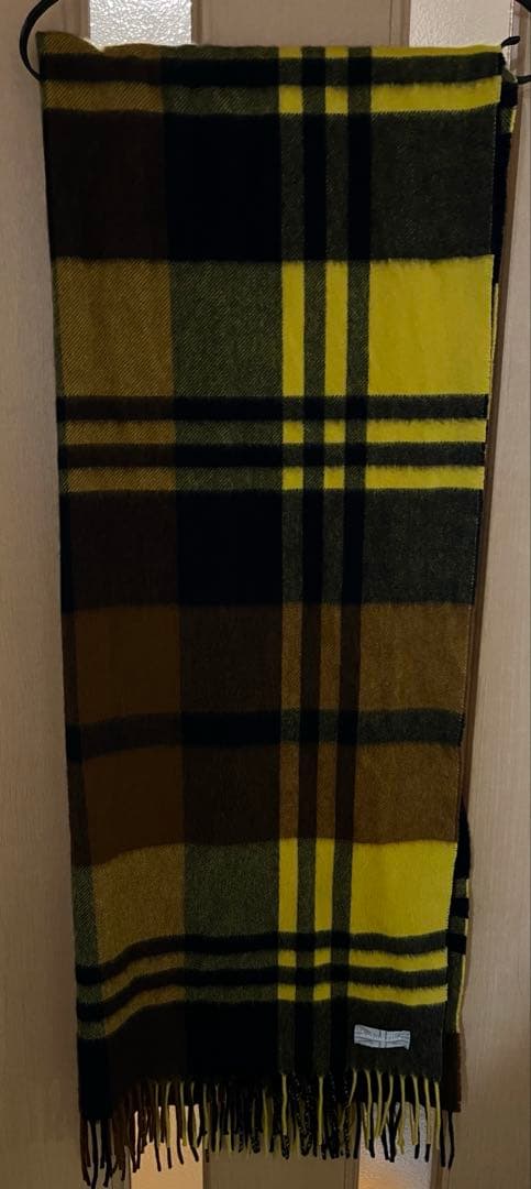 ジョシュアエリス チェック柄ストール イエロー ジョンストンズ