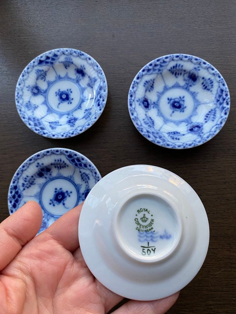 と*ん様 ロイヤルコペンハーゲンブルーフルーテッドハーフレース1/504 の4枚