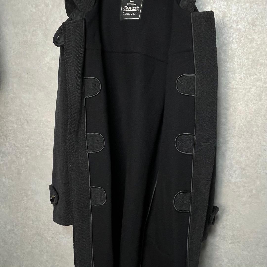 【極美品】グローバーオール ダッフルコート キングストン ヘリンボーン ブラック