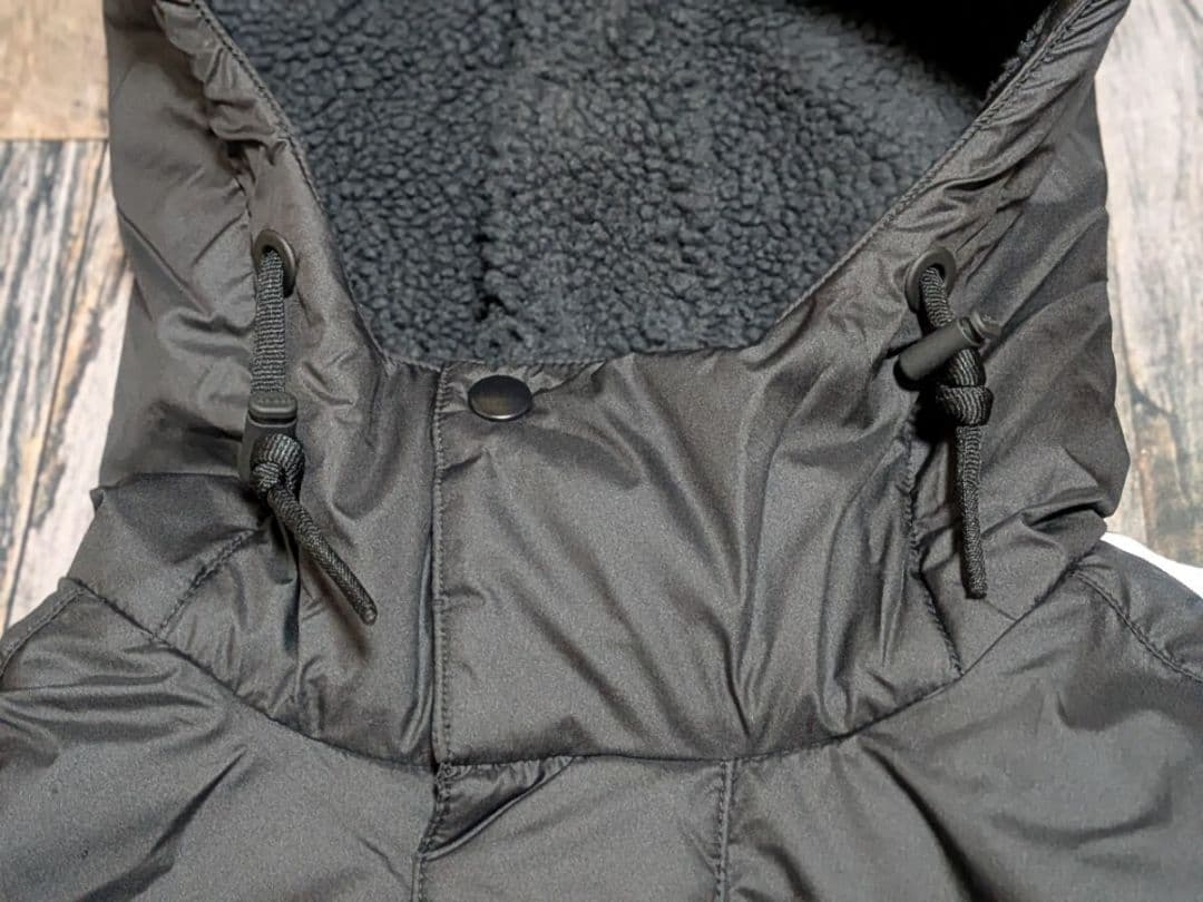 XL アディダス 中綿 裏ボア ベンチコート　ロング ジャケット 黒 ブラック