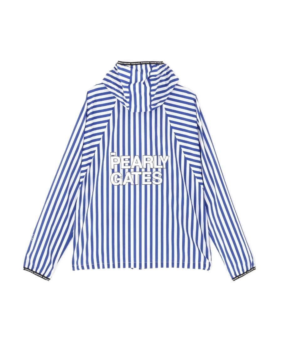 未使用 タグ付き パーリーゲイツ フーディブルゾン ストライプ 2 L ブルー青